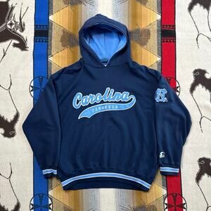 Vintage Starter Carolina Tar Heels Hoodie Size XL Script Spellout Sweatshirt 90s